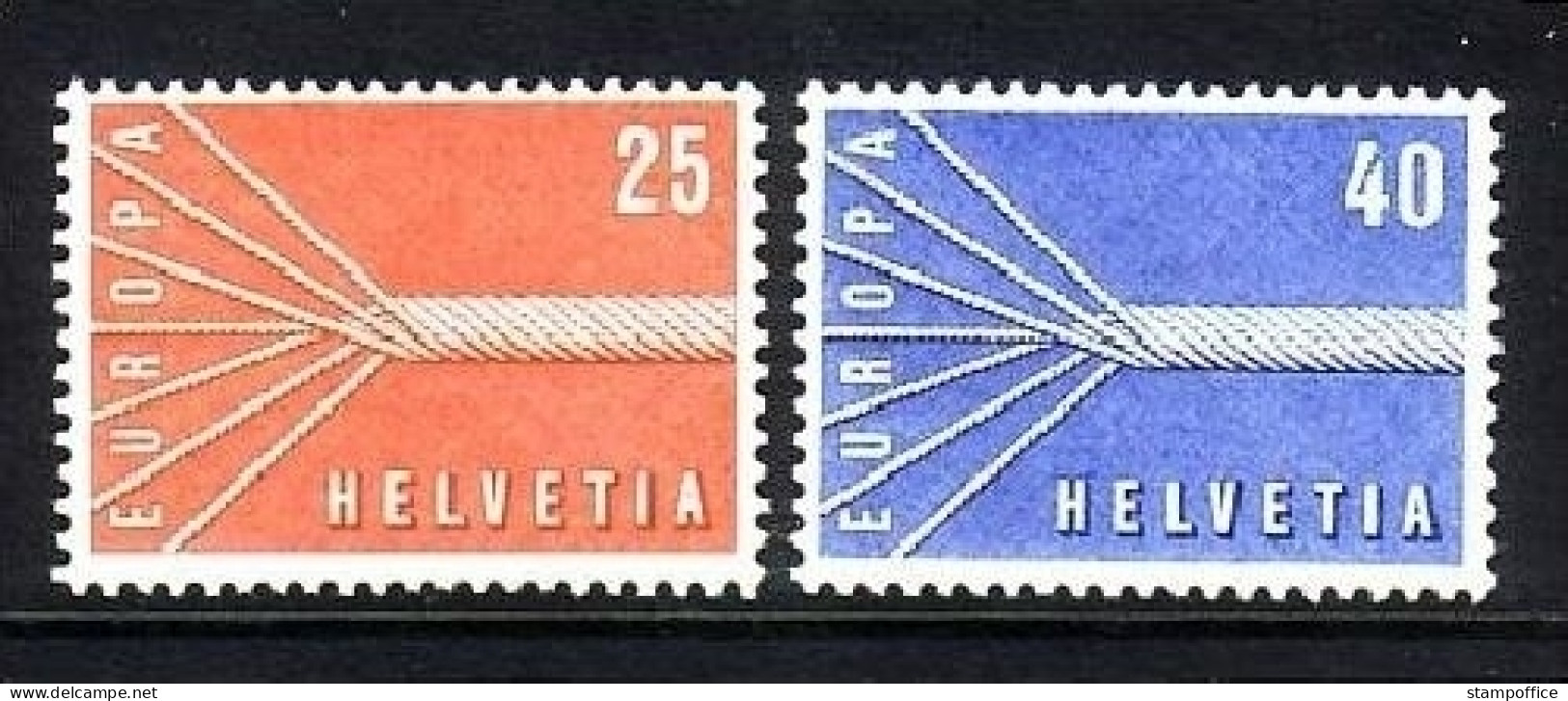 SCHWEIZ MI-NR. 646-647 POSTFRISCH(MINT) EUROPA 1957 SIEBENADRIGES SEIL - 1957