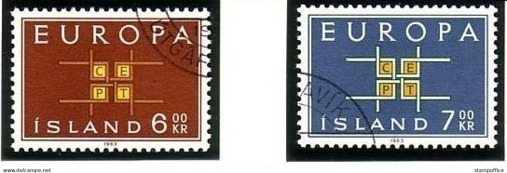 ISLAND MI-NR. 373-374 GESTEMPELT(USED) EUROPA 1963 - 1963