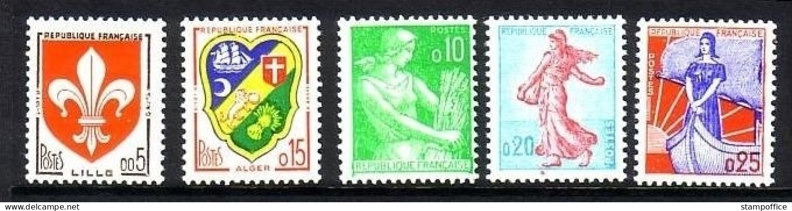 FRANKREICH MI-NR. 1274-1278 POSTFRISCH(MINT) FREIMARKEN 1960 WAPPEN BÄUERIN SÄERIN - Stamps