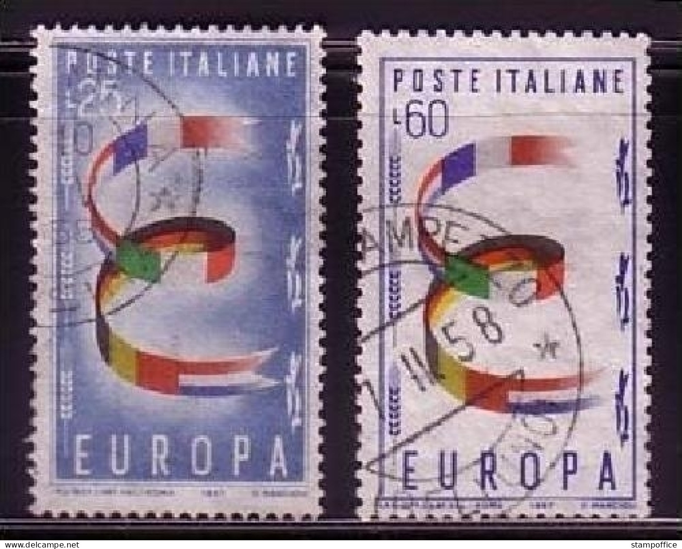 ITALIEN MI-NR. 992-993 GESTEMPELT(USED) EUROPA 1957 - 1957