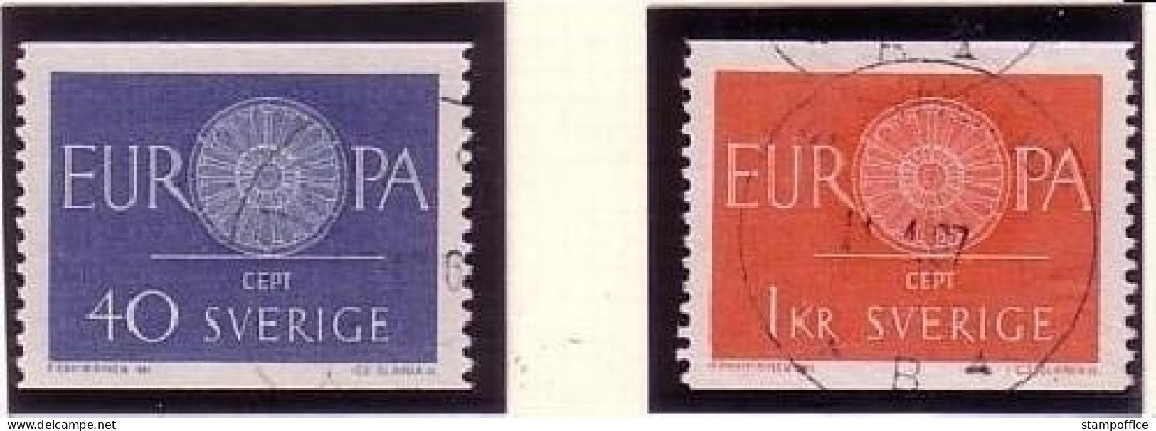 SCHWEDEN MI-NR. 463-464 O EUROPA 1960 - WAGENRAD - 1960