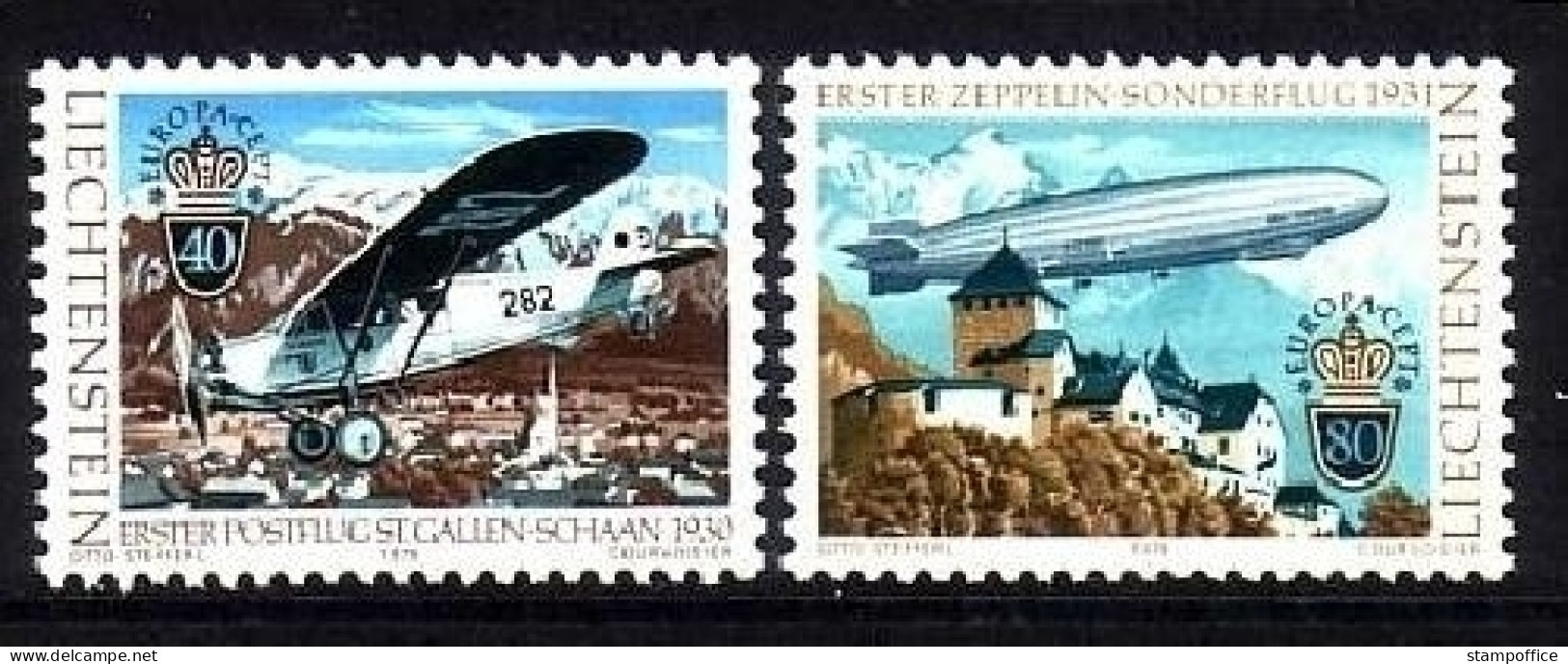 LIECHTENSTEIN MI-NR. 723-724 POSTFRISCH(MINT) EUROPA CEPT 1979 ZEPPELIN FLUGZEUG - 1979