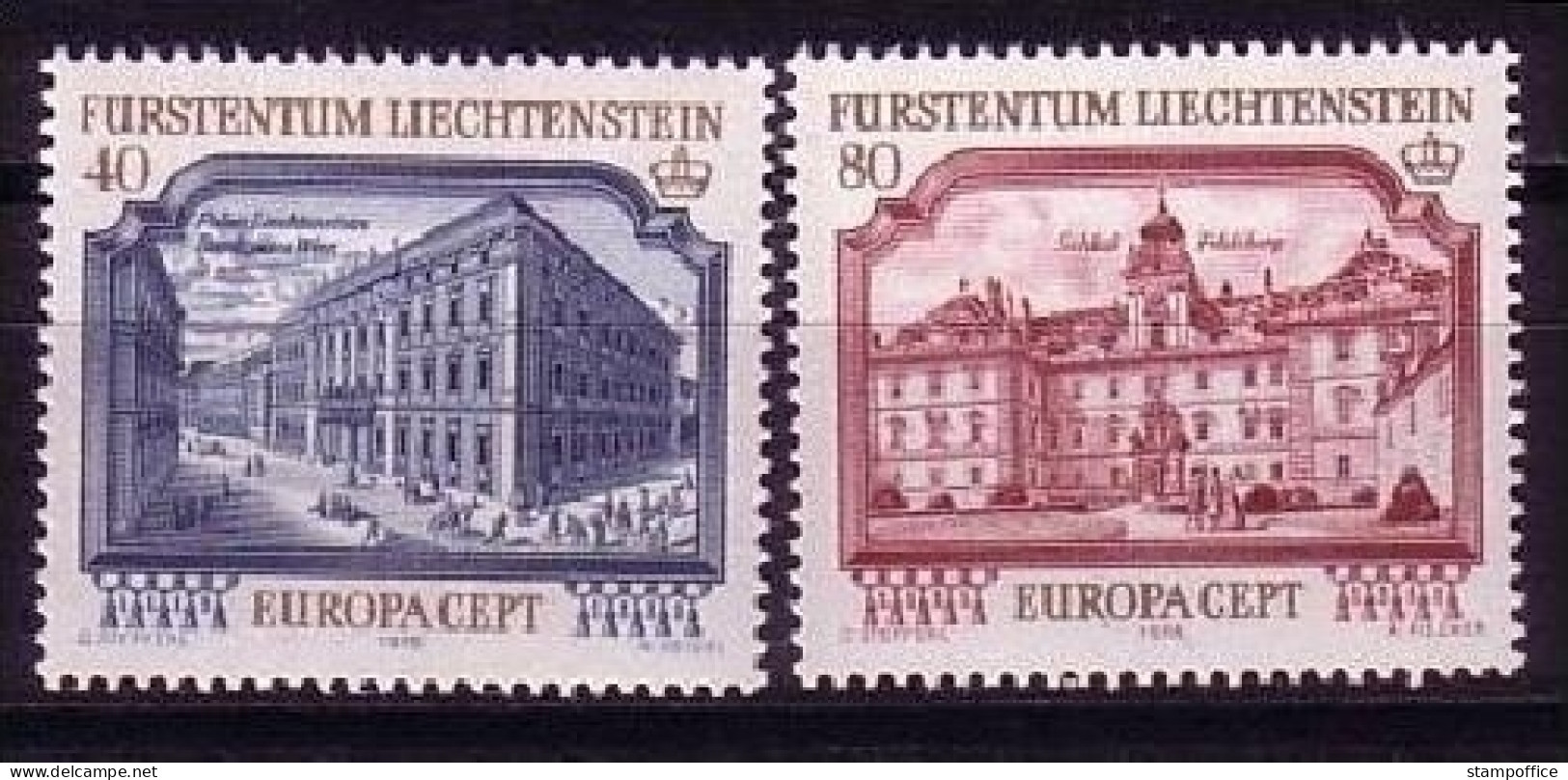 LIECHTENSTEIN MI-NR. 692-693 POSTFRISCH(MINT) EUROPA 1978 BAUDENKMÄLER SCHLOSS FELDSBERG - 1978