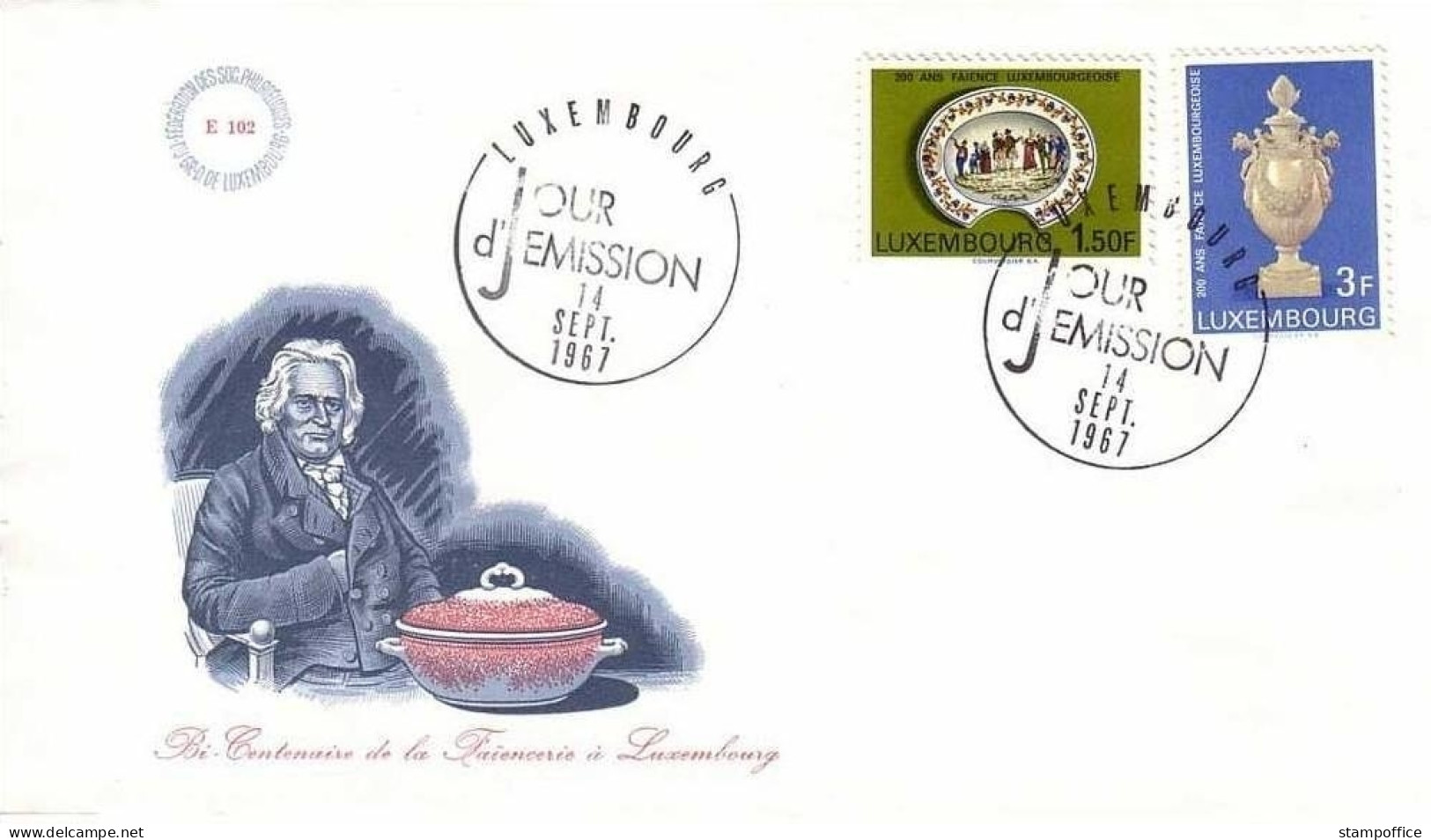 LUXEMBOURG MI-NR. 754-755 FDC FAYENCE - Porcelain