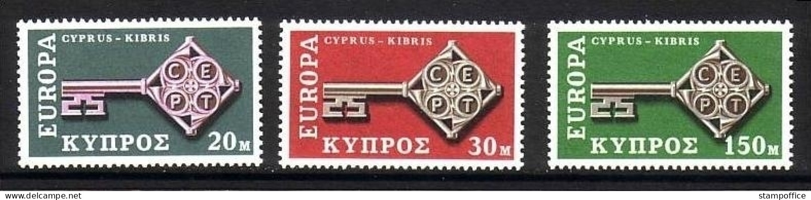 ZYPERN MI-NR. 307-309 POSTFRISCH(MINT) EUROPA 1968 KREUZBARTSCHLÜSSEL - 1968