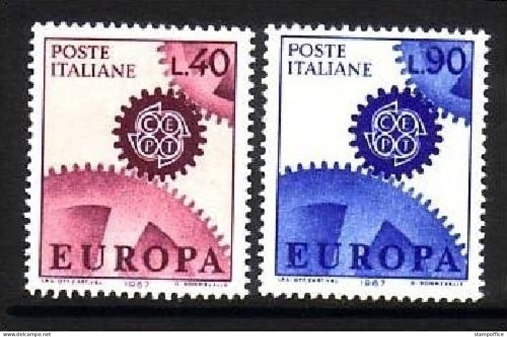 ITALIEN MI-NR. 1224-1225 POSTFRISCH(MINT) EUROPA 1967 ZAHNRÄDER - 1967