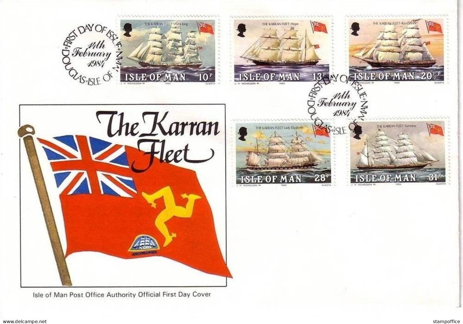 ISLE OF MAN MI-NR. 250-254 FDC SEGELSCHIFFE DER KARRAN FLOTTE - Isola Di Man