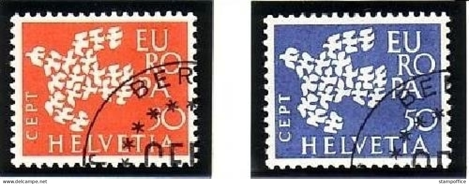 SCHWEIZ MI-NR. 736-737 GESTEMPELT(USED) EUROPA 1961 TAUBE - 1961