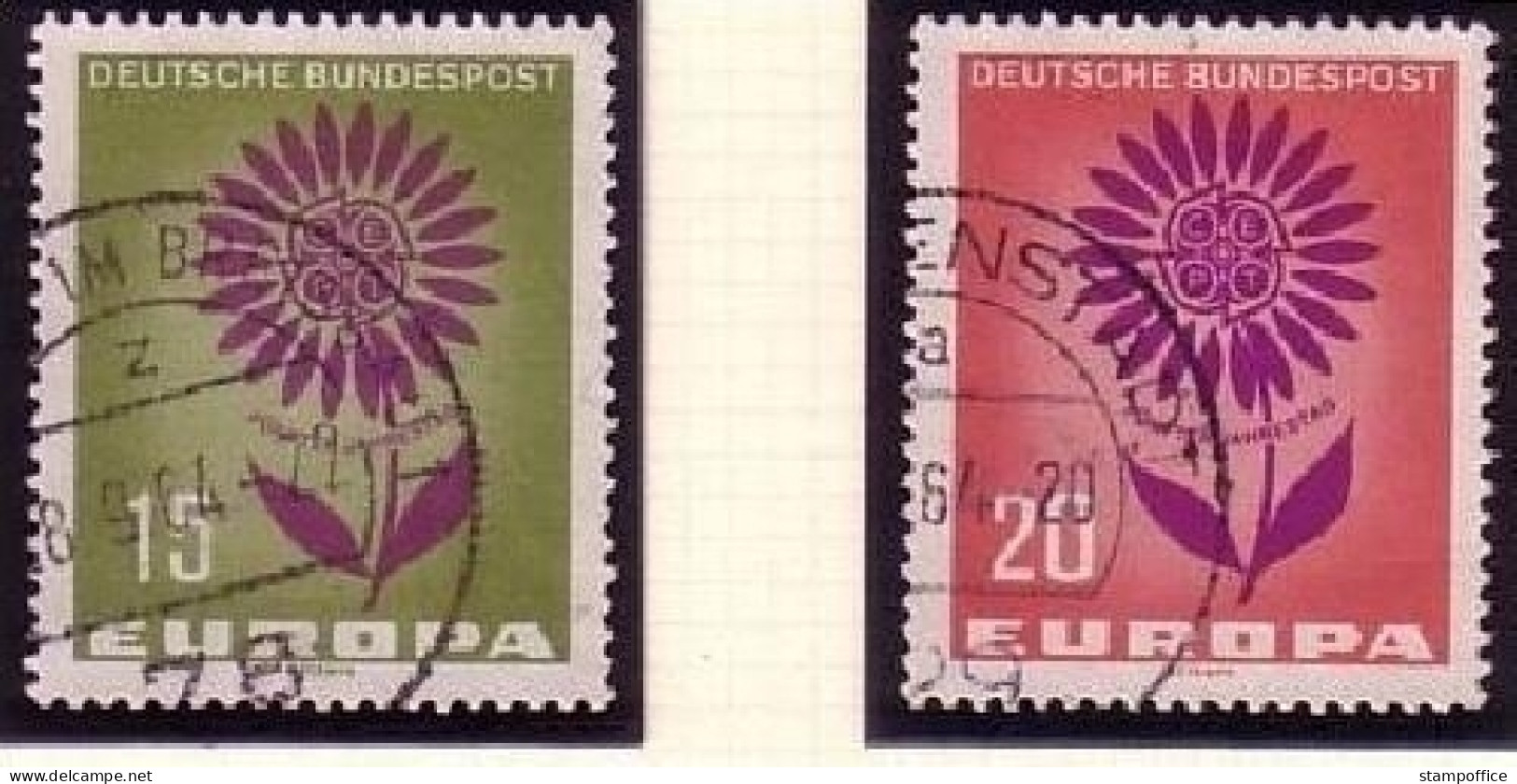 DEUTSCHLAND MI-NR. 445-446 GESTEMPELT(USED) EUROPA 1964 STILISIERTE BLUME - 1964