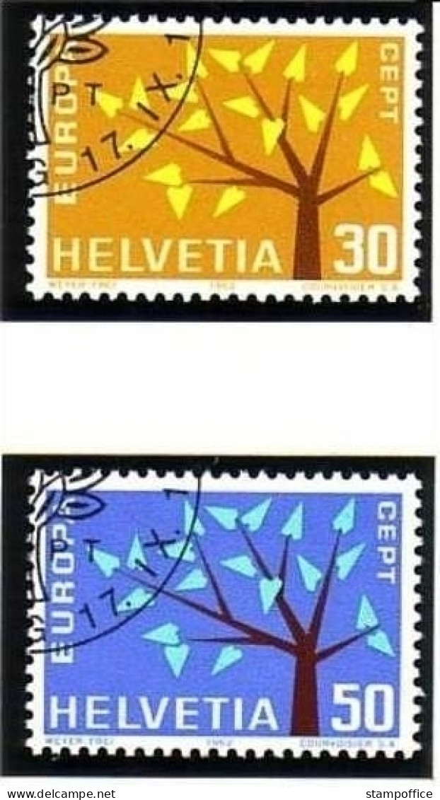 SCHWEIZ MI-NR. 756-757 O EUROPA 1962 - BAUM - 1962