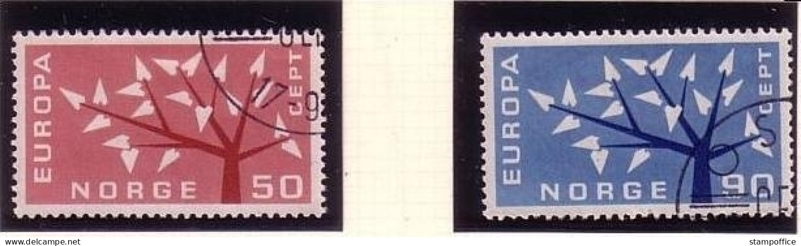 NORWEGEN MI-NR. 476-477 GESTEMPELT(USED) EUROPA 1962 BAUM - 1962