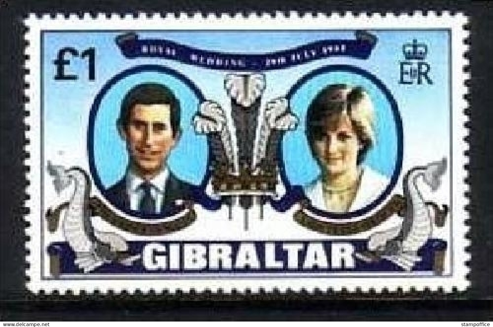 GIBRALTAR MI-NR. 422 POSTFRISCH(MINT) HOCHZEIT Von PRINZ CHARLES Und DIANA SPENCER 1981 - Gibraltar