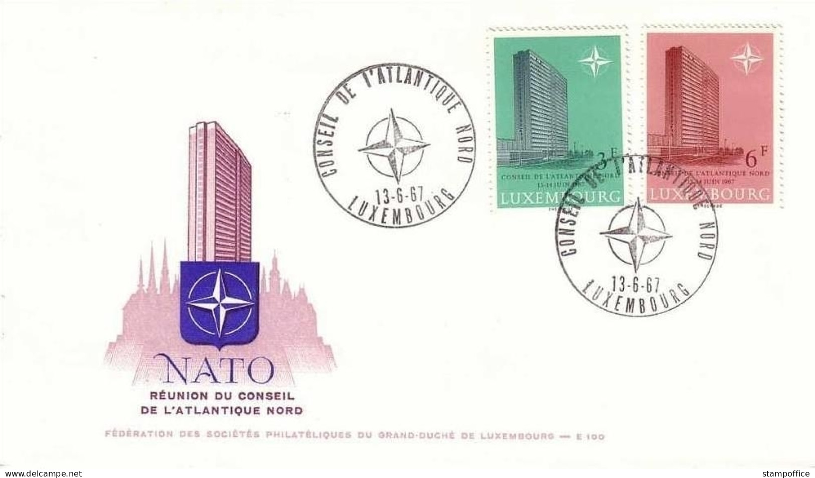 LUXEMBOURG MI-NR. 751-752 FDC NATO 1967 - FDC