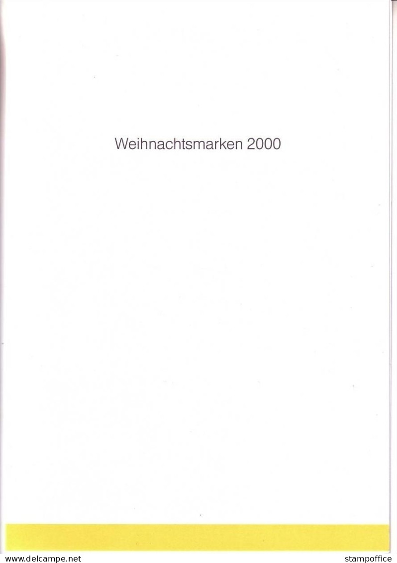 DEUTSCHLAND FALTKARTE Mit 4er Blocks MI-NR. 2151-2152 GESTEMPELT(USED) WEIHNACHTEN 2000 - Christmas