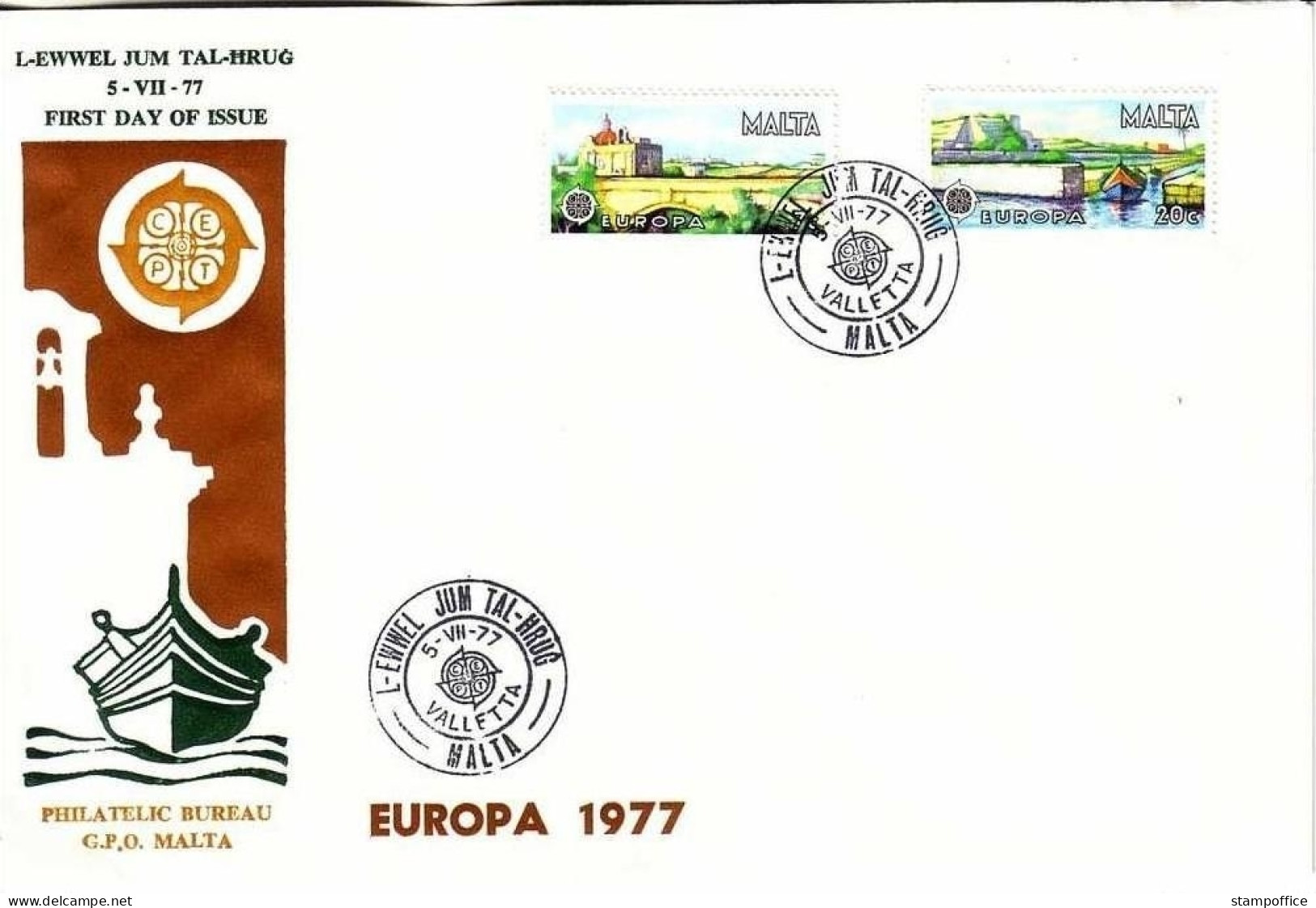 MALTA MI-NR. 554-555 FDC EUROPA 1977 - LANDSCHAFTEN - 1977