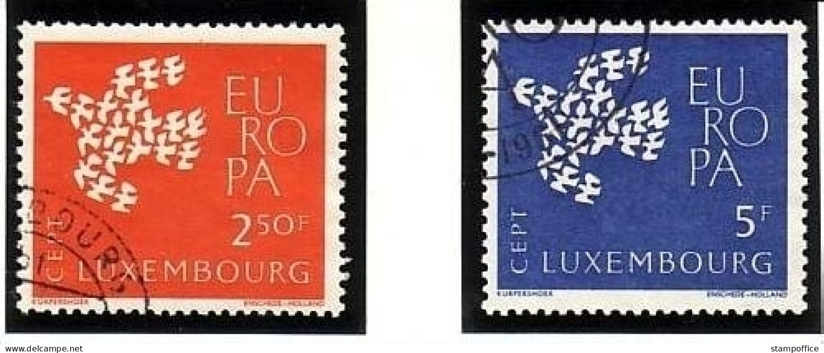 LUXEMBOURG MI-NR. 647-648 O EUROPA 1961 - TAUBE - 1961