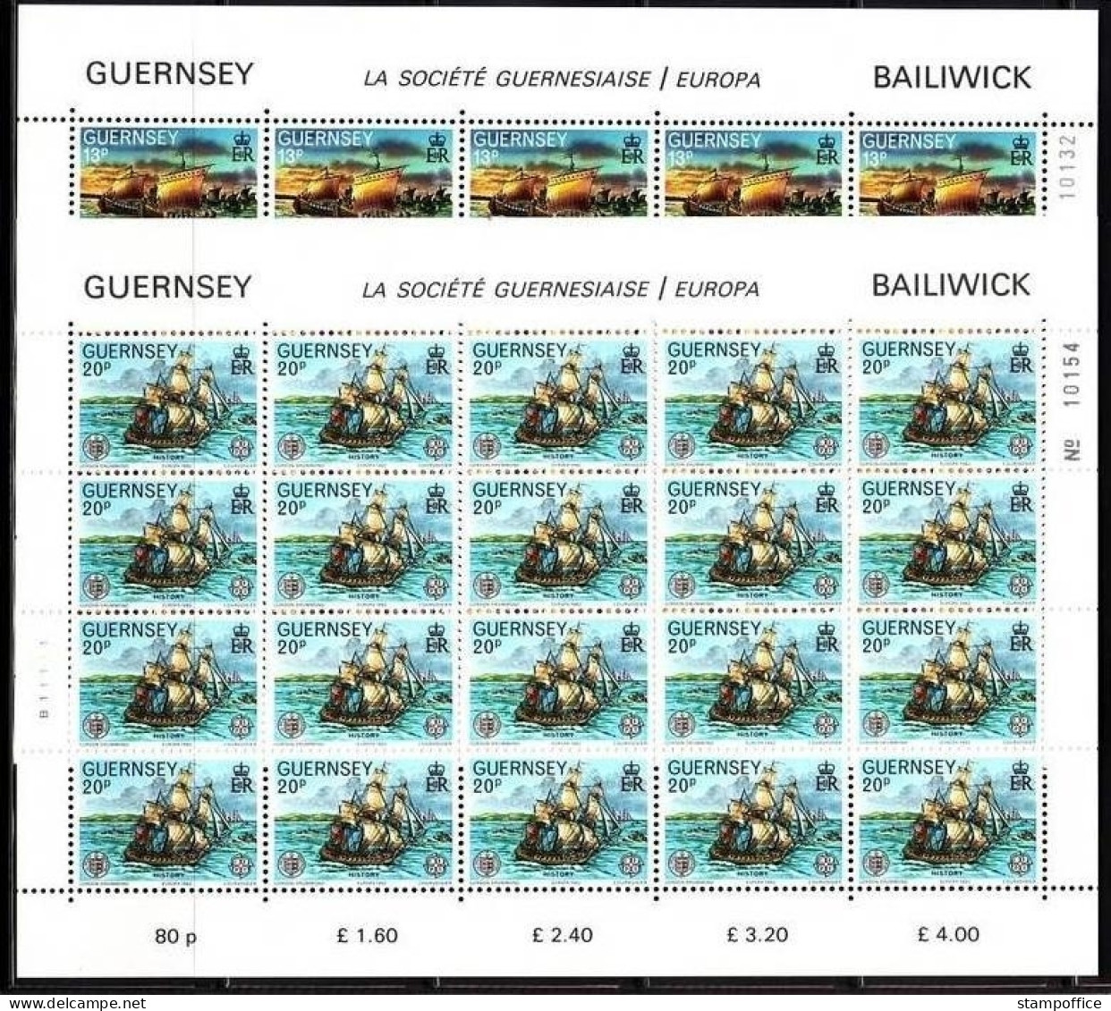 GUERNSEY MI-NR. 246-247 POSTFRISCH(MINT) KLEINBOGEN EUROPA 1982 - HISTORISCHE EREIGNISSE - 1982