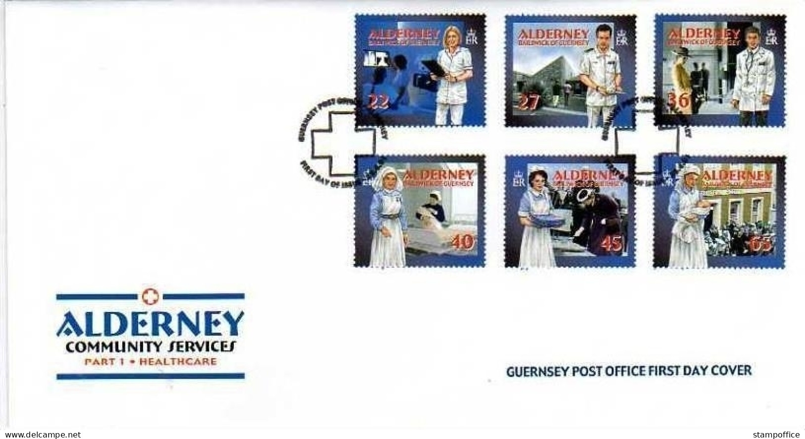 ALDERNEY MI-NR. 167-172 FDC SOZIALE DIENSTE - GESUNDHEITSWESEN - Alderney