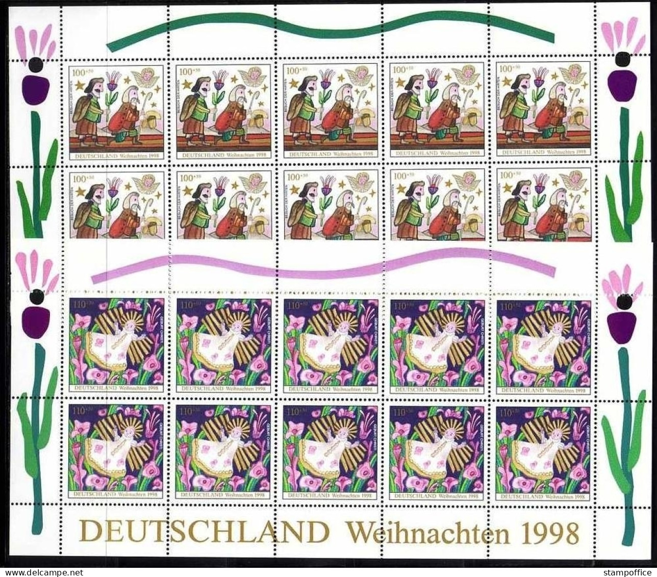 DEUTSCHLAND MI-NR. 2023-2024 POSTFRISCH(MINT) KLEINBOGENSATZ WEIHNACHTEN 1998 - Christmas