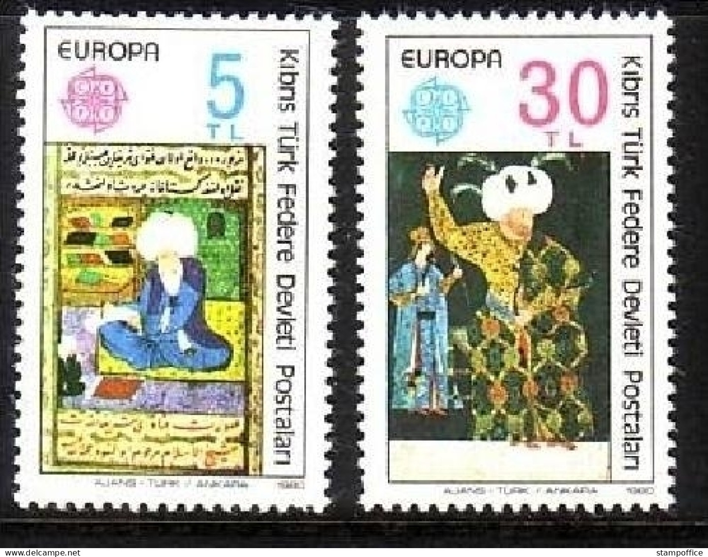 TÜRKISCH ZYPERN MI-NR. 83-84 POSTFRISCH(MINT) EUROPA 1980 PERSÖNLICHKEITEN - 1980