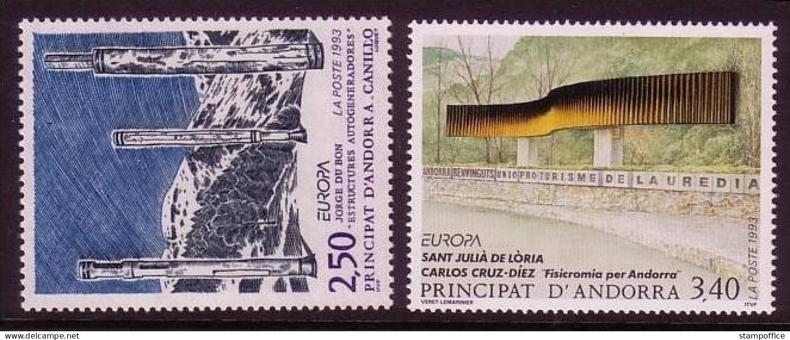 ANDORRA FRANZÖSISCH MI-NR. 451-452 POSTFRISCH(MINT) EUROPA 1993 - ZEITGENÖSSISCHE KUNST - 1993