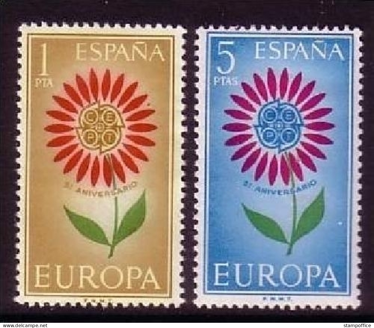 SPANIEN MI-NR. 1501-1502 POSTFRISCH(MINT) EUROPA 1964 - STILISIERTE BLUME - 1964