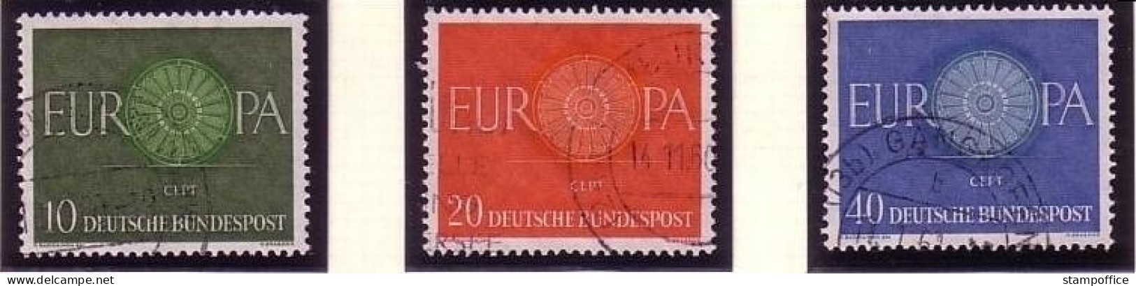 DEUTSCHLAND MI-NR. 337-339 GESTEMPELT(USED) EUROPA 1960 WAGENRAD - 1960