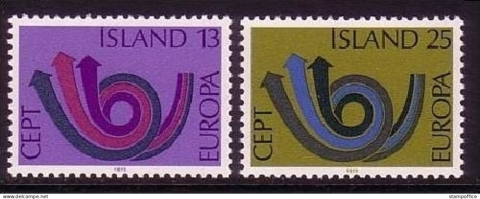 ISLAND MI-NR. 471-472 POSTFRISCH(MINT) EUROPA 1973 POSTHORN - 1973