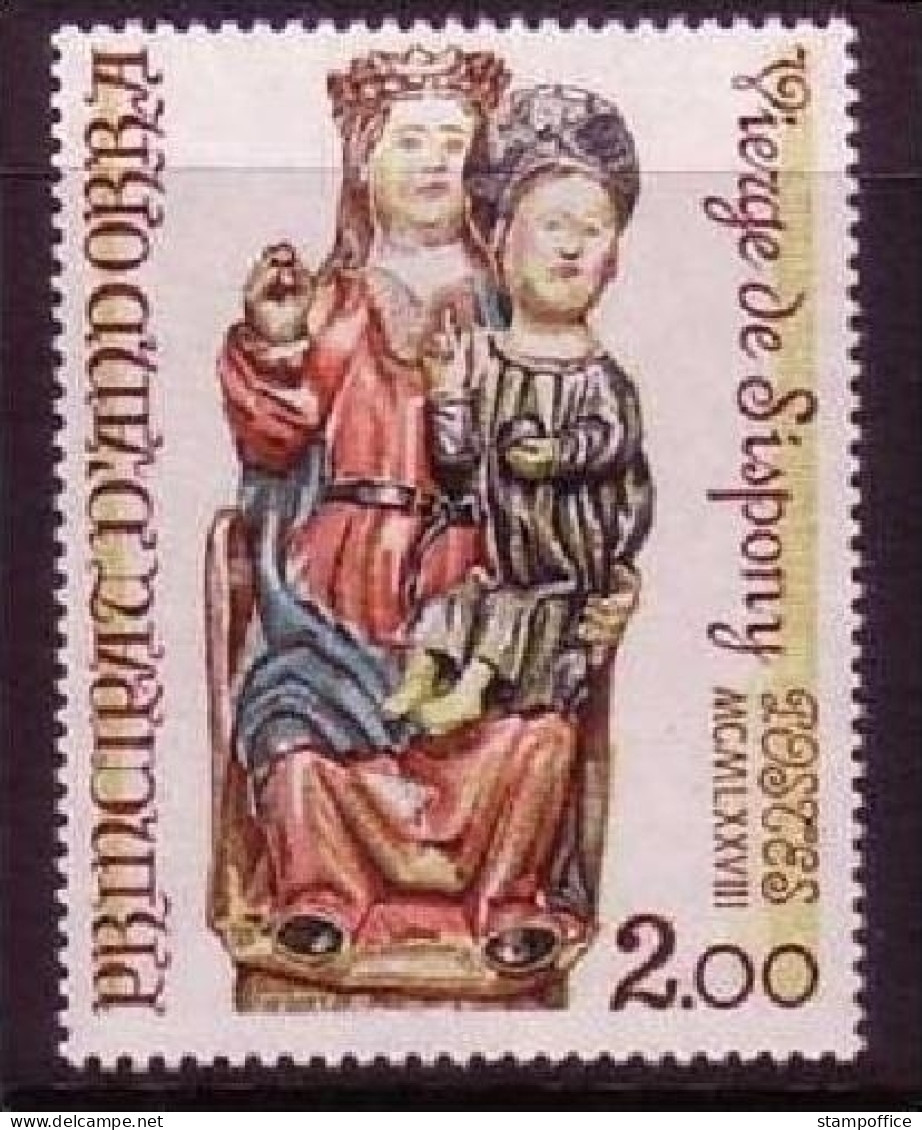 ANDORRA FRANZÖSISCH MI-NR. 292 POSTFRISCH(MINT) RELIGIÖSE KUNST 1978 - Nuevos