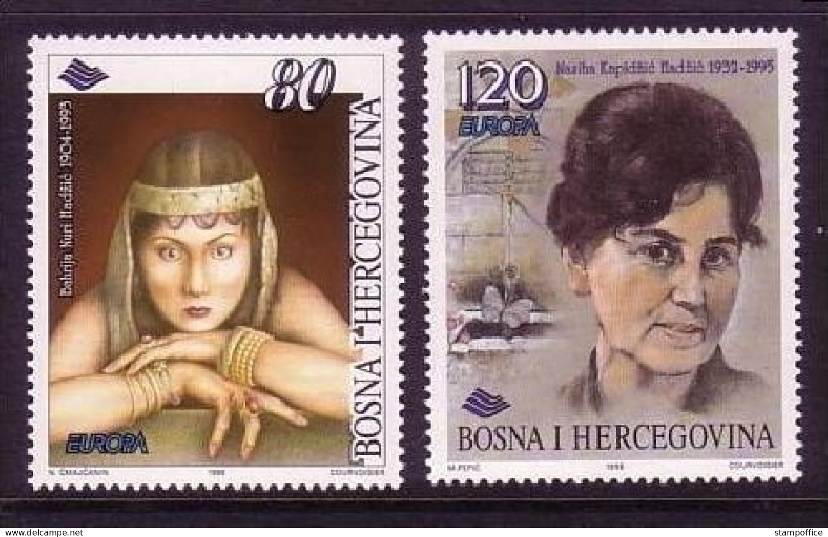 BOSNIEN HERZEGOWINA MI-NR. 45-46 POSTFRISCH(MINT) EUROPA 1996 BERÜHMTE FRAUEN - 1996