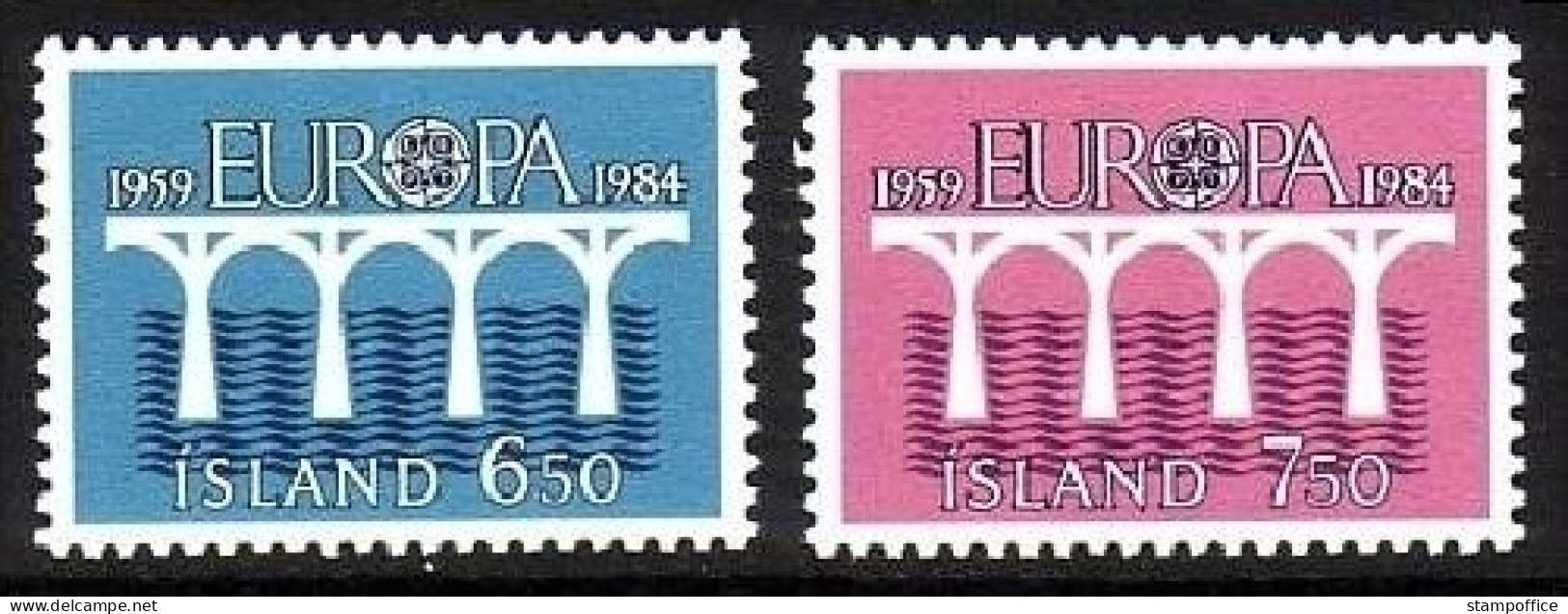 ISLAND MI-NR. 614-615 POSTFRISCH(MINT) EUROPA 1984 - BRÜCKE - 1984