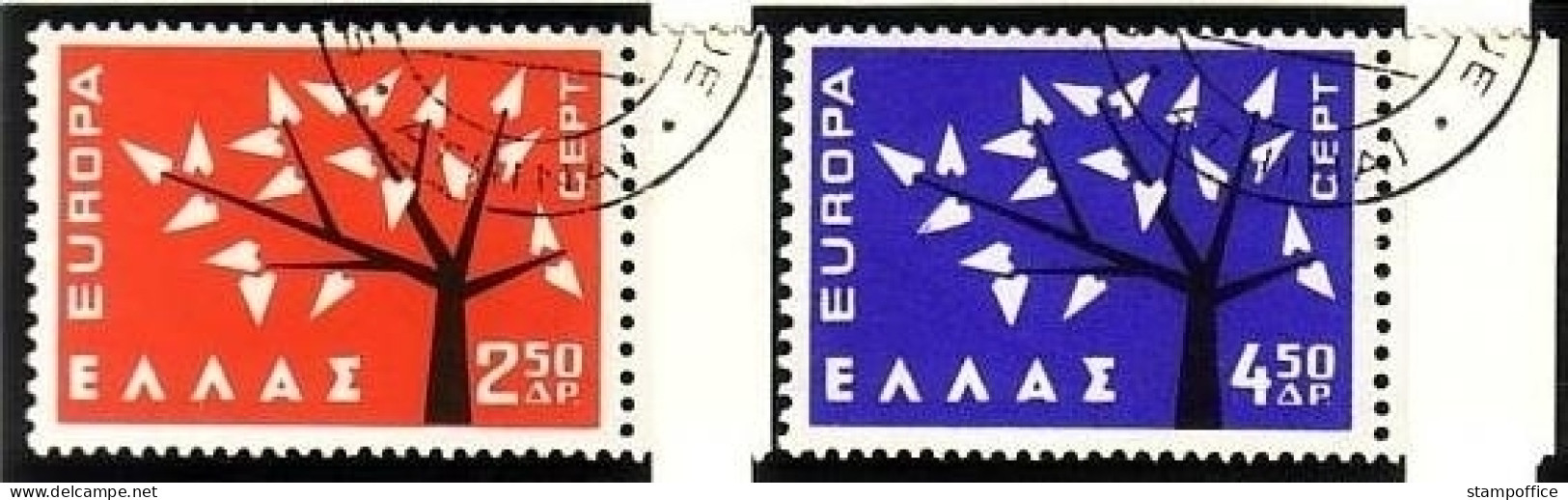 GRIECHENLAND MI-NR. 796-797 O EUROPA 1962 - BAUM - 1962