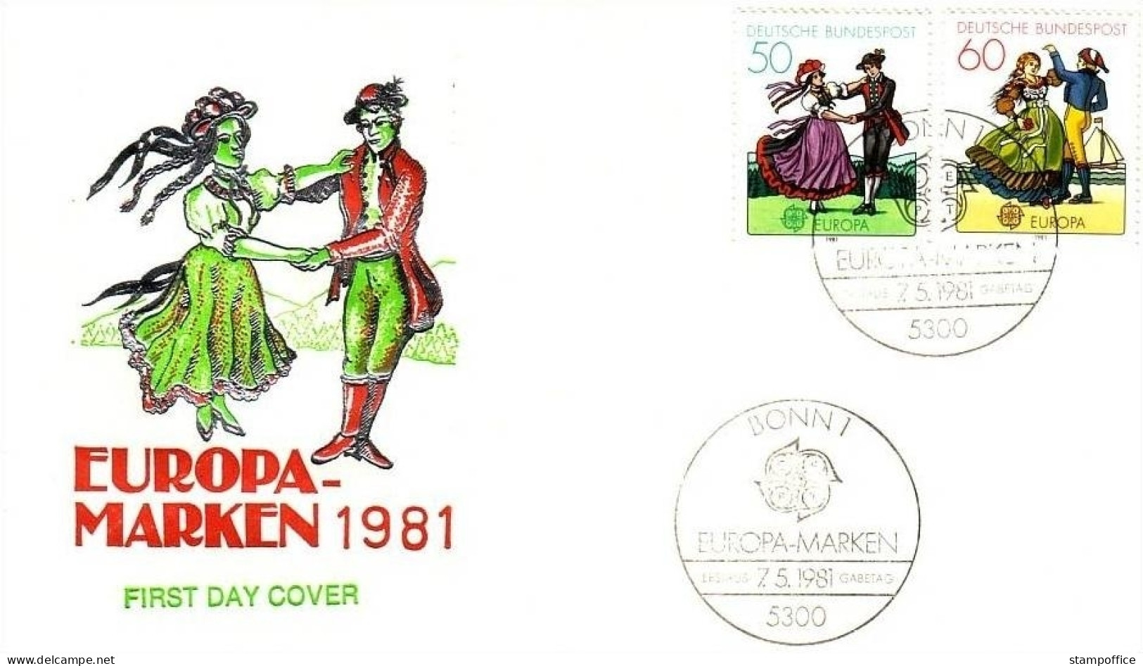 DEUTSCHLAND MI-NR. 1096-1097 FDC EUROPA 1981 FOLKLORE - 1981