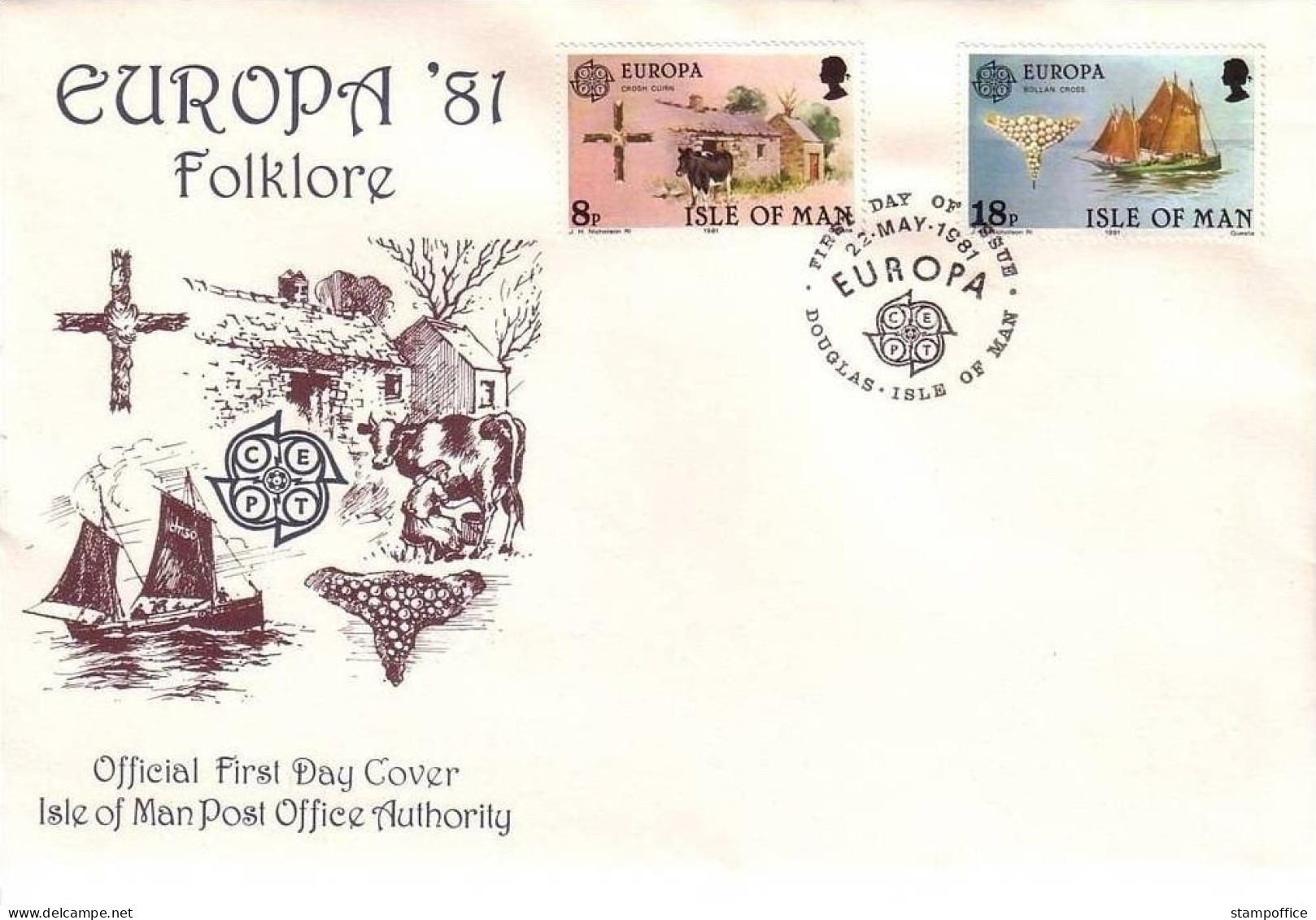 ISLE OF MAN MI-NR. 187-188 FDC CEPT 1981 FOLKLORE - 1981