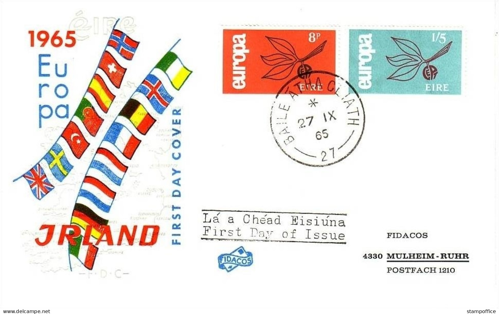 IRLAND MI-NR. 176-177 FDC CEPT 1965 ZWEIG - 1965