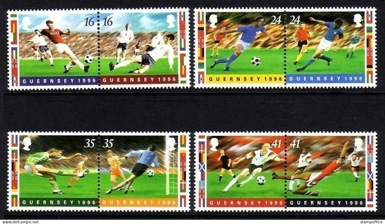 GUERNSEY MI-NR. 693-700 POSTFRISCH(MINT) FUSSBALL EUROPAMEISTERSCHAFT 1996 - Guernesey