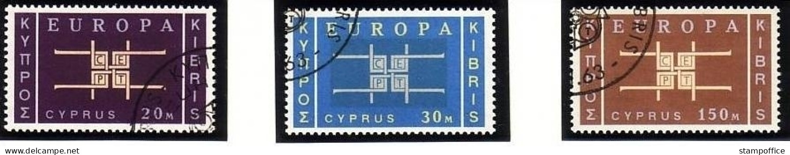 ZYPERN MI-NR. 225-227 GESTEMPELT(USED) EUROPA 1963 - 1963