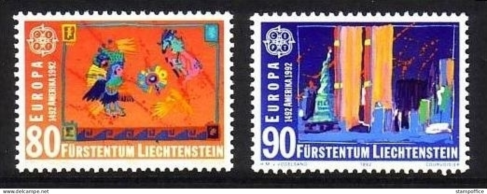 LIECHTENSTEIN MI-NR. 1033-1034 POSTFRISCH(MINT) EUROPA 1992 ENTDECKUNG AMERIKAS COLUMBUS - 1992