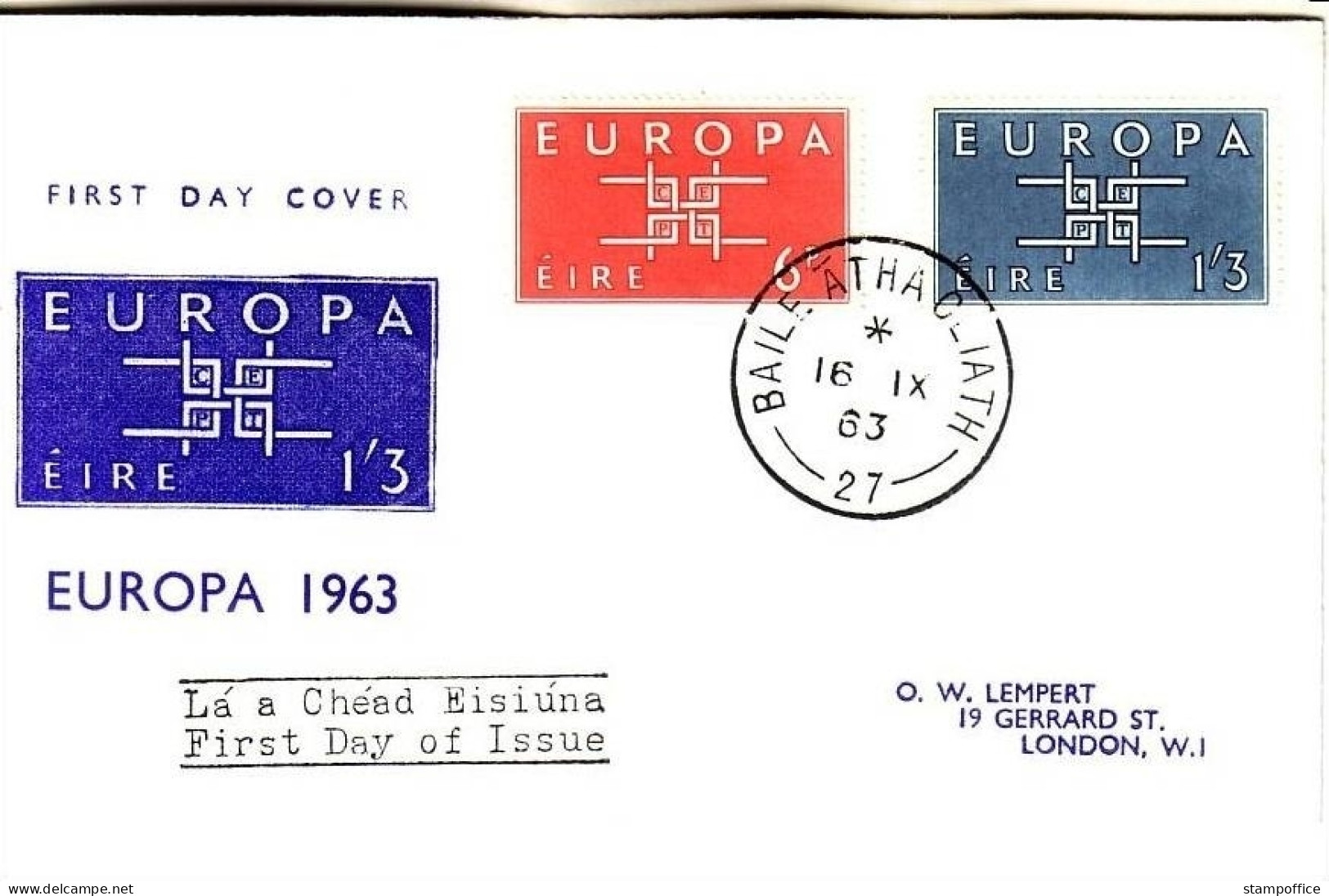 IRLAND MI-NR. 159-160 FDC CEPT 1963 - 1963