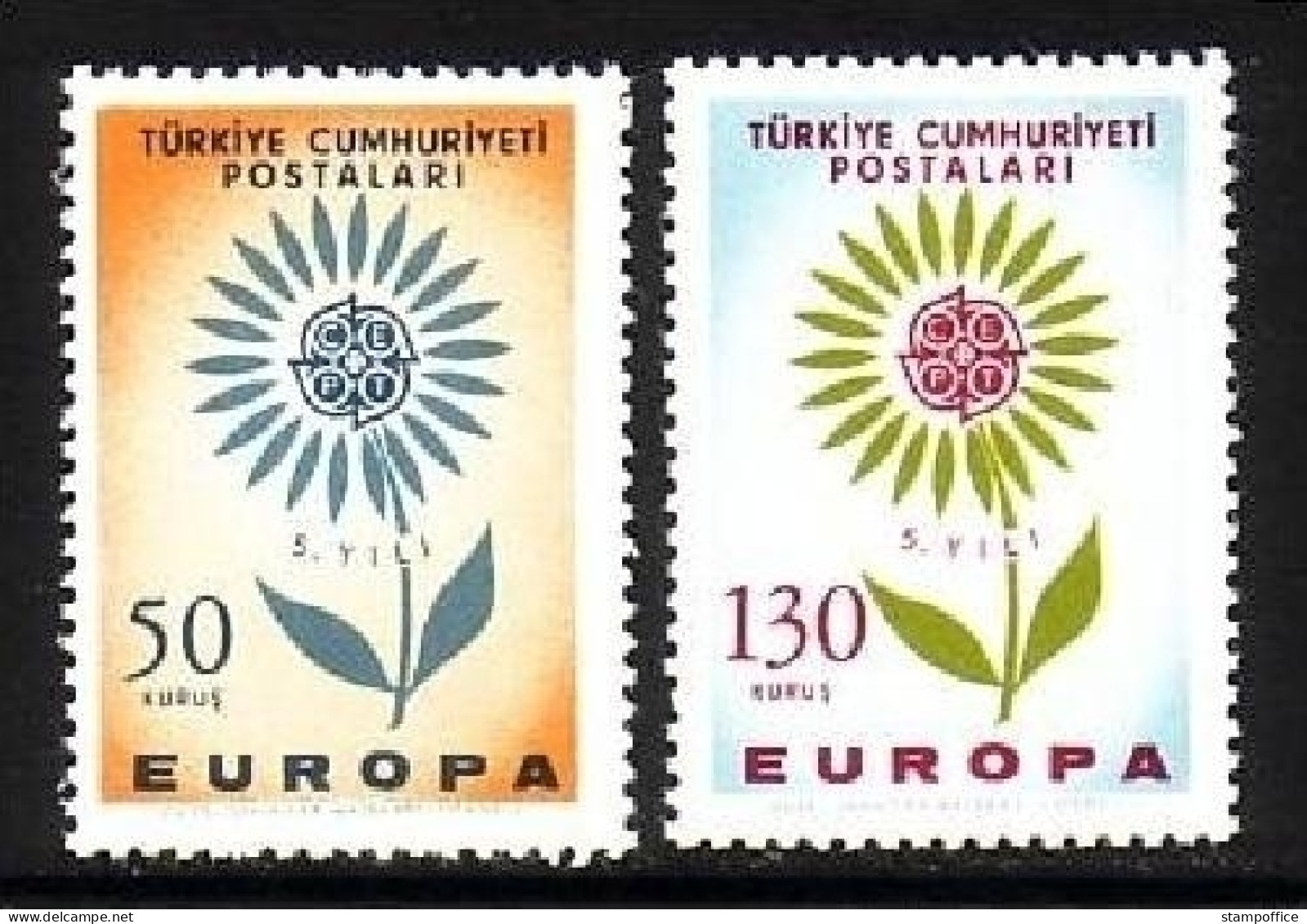 TÜRKEI MI-NR. 1917-1918 POSTFRISCH(MINT) EUROPA 1964 STILISIERTE BLUME - 1964