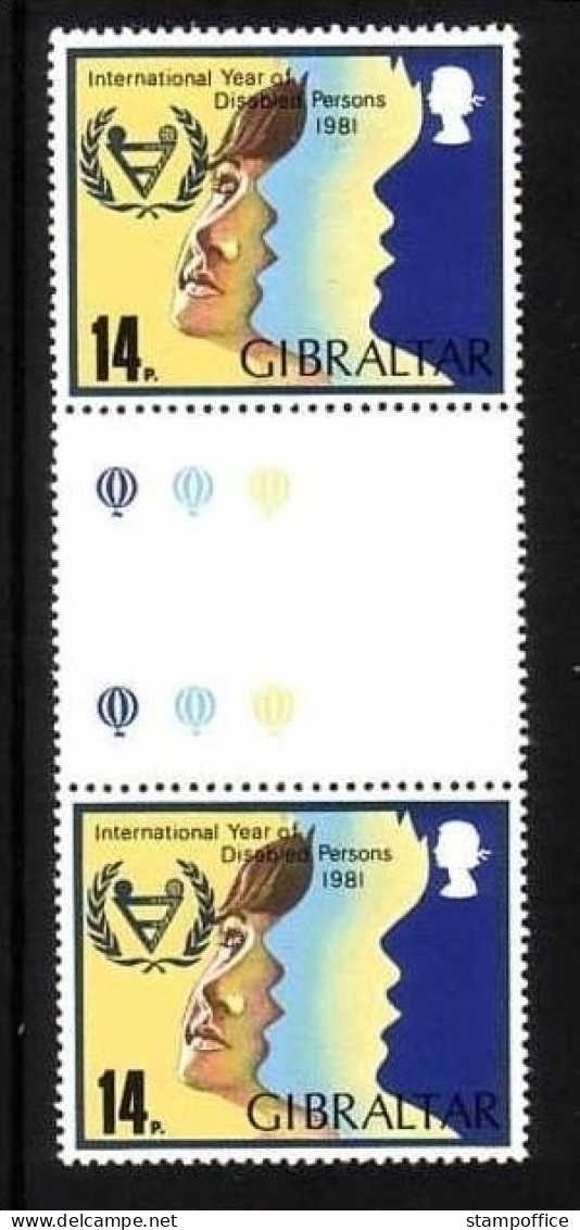GIBRALTAR MI-NR. 429 POSTFRISCH(MINT) Zwischenstegpaar JAHR DER BEHINDERTEN 1981 - Gibraltar