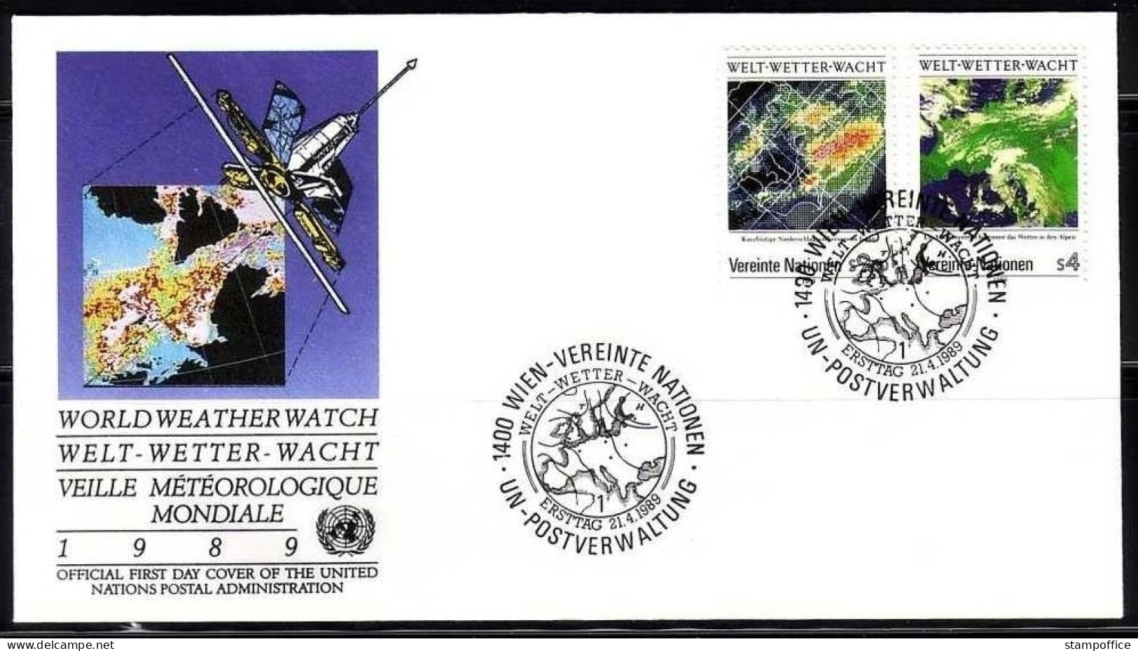 UNO WIEN MI-NR. 92-93 FDC WELT-WETTER-WACHT - FDC