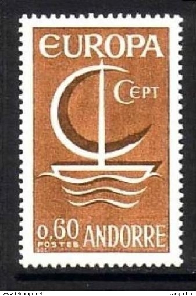 ANDORRA FRANZÖSISCH MI-NR. 198 POSTFRISCH(MINT) EUROPA 1966 - SEGEL - 1966