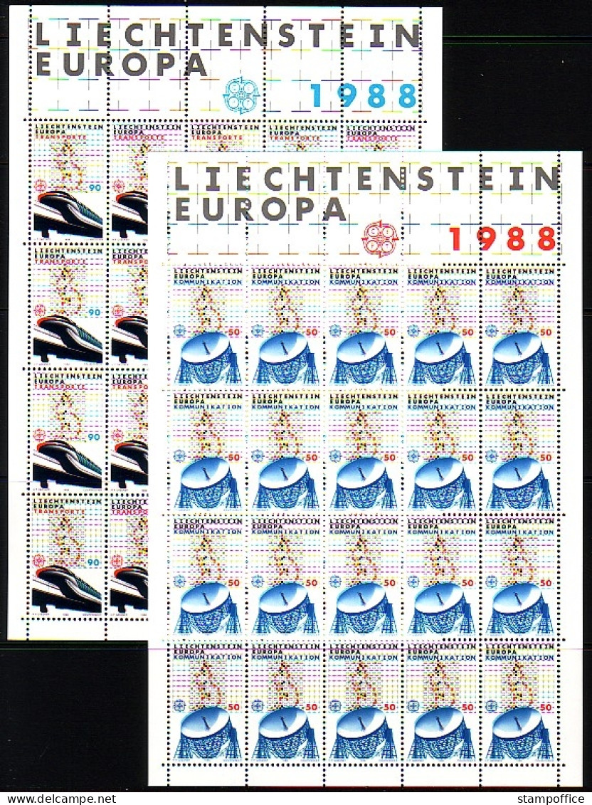 LIECHTENSTEIN MI-NR. 937-938 POSTFRISCH(MINT) KLEINBOGENSATZ EUROPA 1988 TRANSPORT- Und KOMMUNIKATIONSMITTEL - 1988