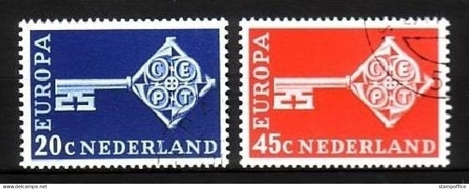 NIEDERLANDE MI-NR. 899-900 GESTEMPELT(USED) EUROPA 1968 KREUZBARTSCHLÜSSEL - 1968