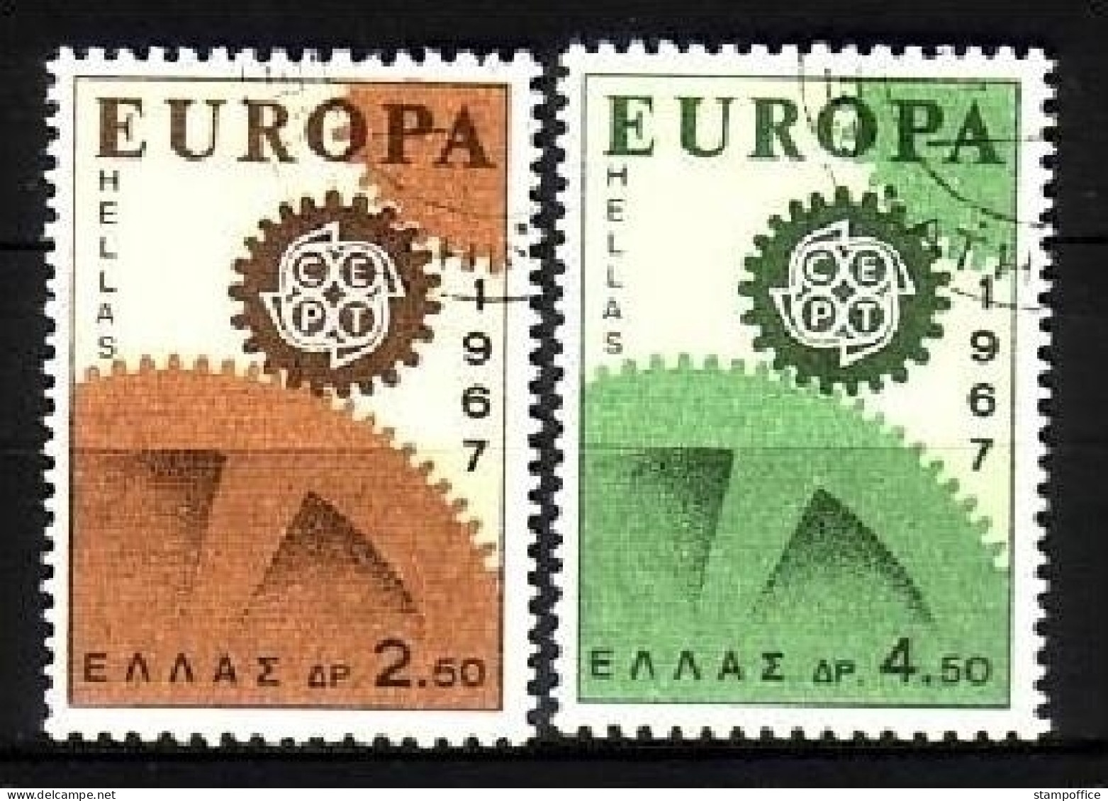 GRIECHENLAND MI-NR. 948-949 GESTEMPELT(USED) EUROPA 1967 ZAHNRÄDER - 1967