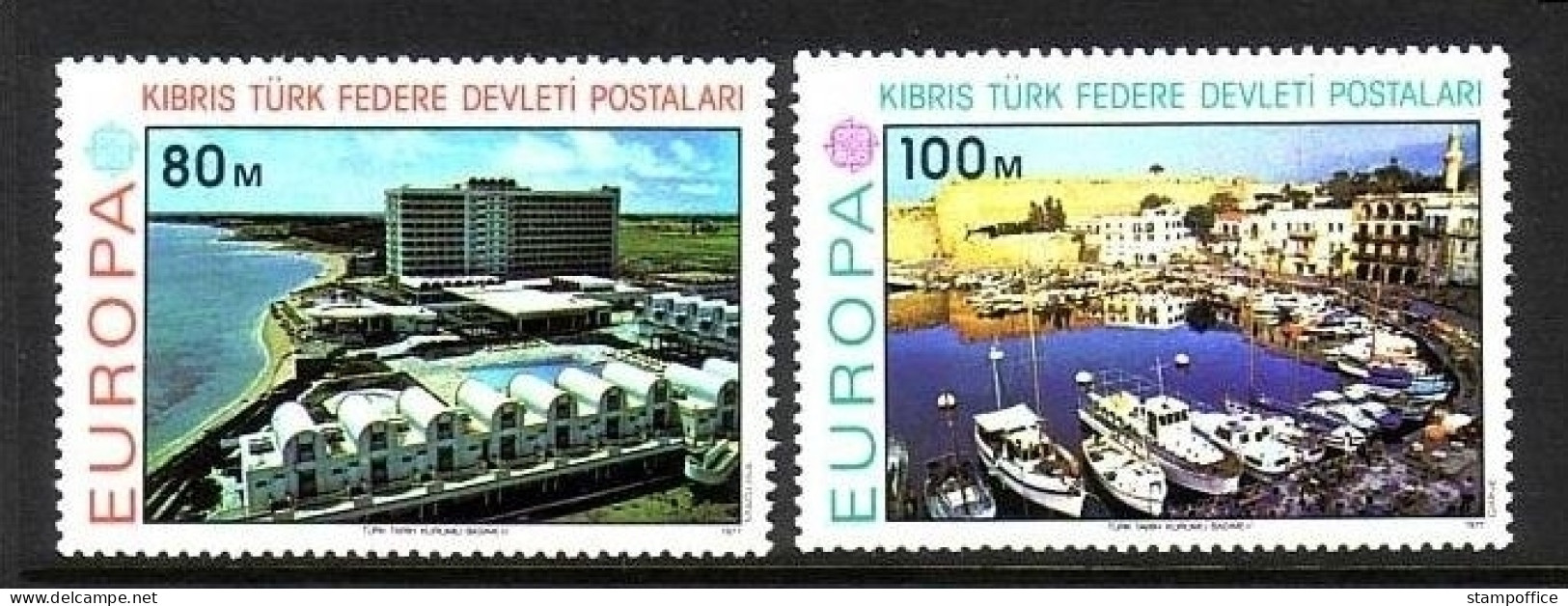 TÜRKISCH ZYPERN MI-NR. 41-42 POSTFRISCH(MINT) EUROPA 1977 - LANDSCHAFTEN HAFEN - 1977