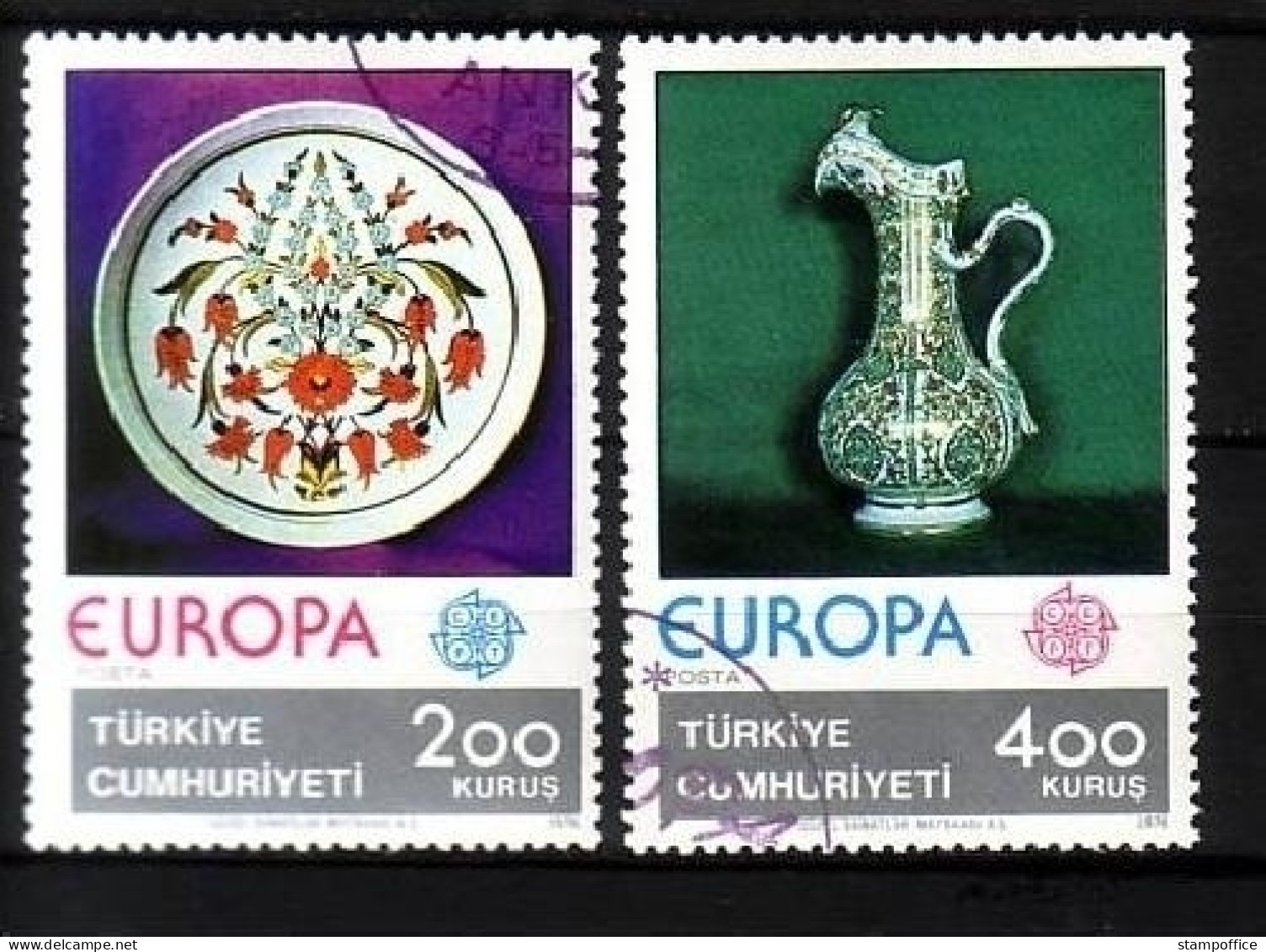 TÜRKEI MI-NR. 2385-2386 O EUROPA 1976 - KUNSTHANDWERK - 1976