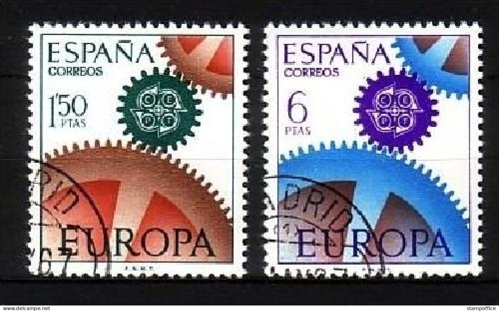 SPANIEN MI-NR. 1682-1683 O EUROPA 1967 - ZAHNRÄDER - 1967