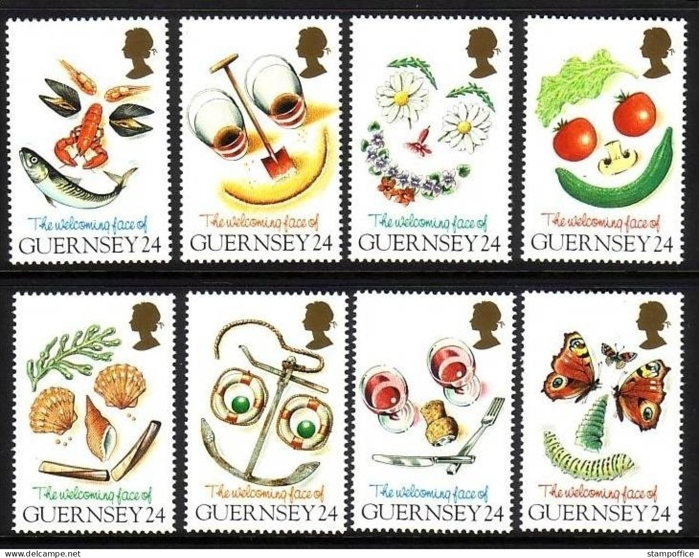 GUERNSEY MI-NR. 662-669 POSTFRISCH(MINT) LÄCHELNDE GESICHTER - Vlinders